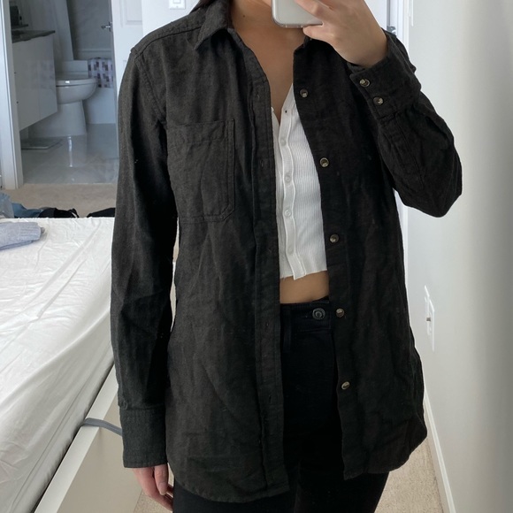 Dark grey cotton flannel